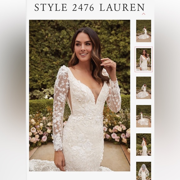 CASABLANCA BRIDAL 2476 Style Lauren in Champagne/Ivory Size 14 - Picture 3 of 8